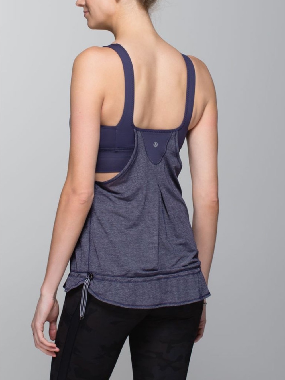 Lululemon Run Times Tank Heathered Cadet Blue Women’s 4 Fall Layering
